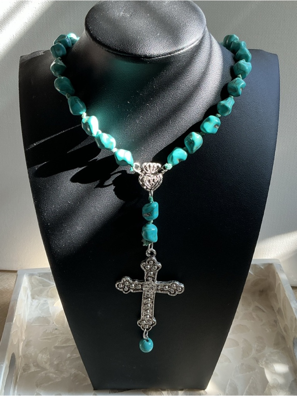 Turquoise Howlite Cross Necklace